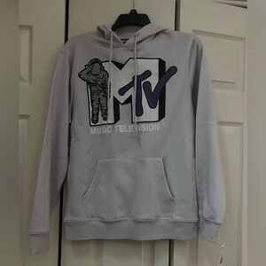NWT - MTV Music Television Light Lavender Hoodie Sweatshirt - Adult Size Small